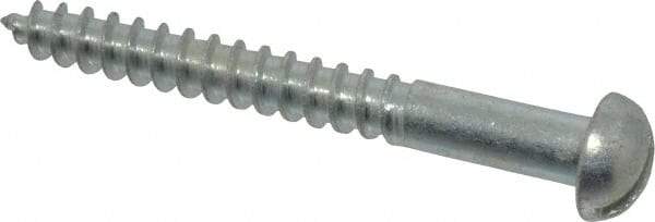 Value Collection - #10, 1-3/4" Length Under Head, Slotted Drive, Round Head Wood Screw - Zinc Plated Steel, Grade 2 - Industrial Tool & Supply