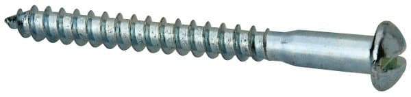 Value Collection - #10, 2" Length Under Head, Slotted Drive, Round Head Wood Screw - Zinc Plated Steel, Grade 2 - Industrial Tool & Supply