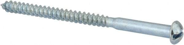 Value Collection - #10, 3" Length Under Head, Slotted Drive, Round Head Wood Screw - Zinc Plated Steel, Grade 2 - Industrial Tool & Supply