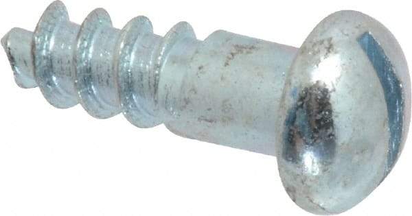 Value Collection - #12, 3/4" Length Under Head, Slotted Drive, Round Head Wood Screw - Zinc Plated Steel, Grade 2 - Industrial Tool & Supply