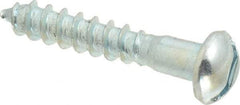 Value Collection - #12, 1-1/4" Length Under Head, Slotted Drive, Round Head Wood Screw - Zinc Plated Steel, Grade 2 - Industrial Tool & Supply