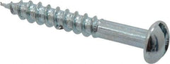Value Collection - #12, 1-1/2" Length Under Head, Slotted Drive, Round Head Wood Screw - Zinc Plated Steel, Grade 2 - Industrial Tool & Supply