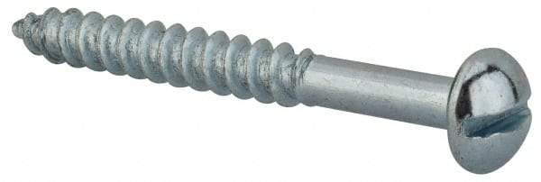 Value Collection - #12, 2" Length Under Head, Slotted Drive, Round Head Wood Screw - Zinc Plated Steel, Grade 2 - Industrial Tool & Supply