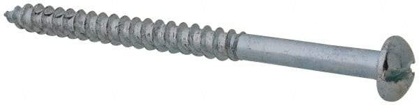 Value Collection - #12, 3" Length Under Head, Slotted Drive, Round Head Wood Screw - Zinc Plated Steel, Grade 2 - Industrial Tool & Supply