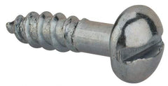 Value Collection - #14, 1" Length Under Head, Slotted Drive, Round Head Wood Screw - Zinc Plated Steel, Grade 2 - Industrial Tool & Supply
