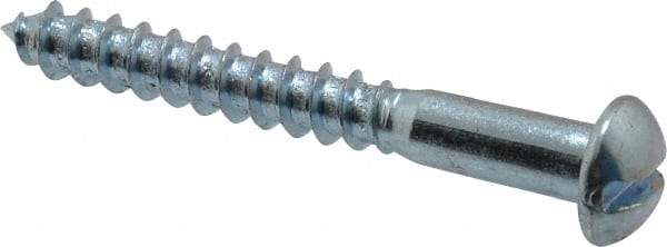 Value Collection - #14, 2" Length Under Head, Slotted Drive, Round Head Wood Screw - Zinc Plated Steel, Grade 2 - Industrial Tool & Supply