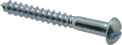 Value Collection - #14, 2" Length Under Head, Slotted Drive, Round Head Wood Screw - Zinc Plated Steel, Grade 2 - Industrial Tool & Supply