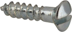 Value Collection - #4, 1/2" Length Under Head, Slotted Drive, Oval Head Wood Screw - ASME B18.6.1, Zinc Plated Steel, Grade 2 - Industrial Tool & Supply