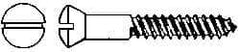 Value Collection - #8, 1-1/4" Length Under Head, Slotted Drive, Oval Head Wood Screw - Stainless Steel, Grade 18-8 - Industrial Tool & Supply