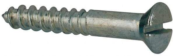 Value Collection - #4, 3/4" Length Under Head, Slotted Drive, Oval Head Wood Screw - ASME B18.6.1, Zinc Plated Steel, Grade 2 - Industrial Tool & Supply