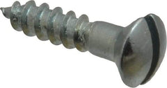 Value Collection - #6, 5/8" Length Under Head, Slotted Drive, Oval Head Wood Screw - ASME B18.6.1, Zinc Plated Steel, Grade 2 - Industrial Tool & Supply