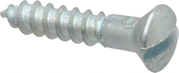 Value Collection - #6, 3/4" Length Under Head, Slotted Drive, Oval Head Wood Screw - ASME B18.6.1, Zinc Plated Steel, Grade 2 - Industrial Tool & Supply