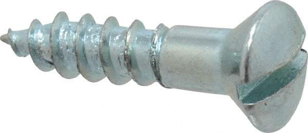Value Collection - #8, 3/4" Length Under Head, Slotted Drive, Oval Head Wood Screw - ASME B18.6.1, Zinc Plated Steel, Grade 2 - Industrial Tool & Supply