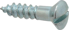 Value Collection - #8, 3/4" Length Under Head, Slotted Drive, Oval Head Wood Screw - ASME B18.6.1, Zinc Plated Steel, Grade 2 - Industrial Tool & Supply