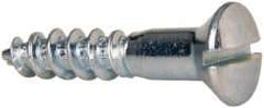 Value Collection - #10, 1" Length Under Head, Slotted Drive, Oval Head Wood Screw - ASME B18.6.1, Zinc Plated Steel, Grade 2 - Industrial Tool & Supply