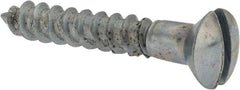 Value Collection - #10, 1-1/4" Length Under Head, Slotted Drive, Oval Head Wood Screw - ASME B18.6.1, Zinc Plated Steel, Grade 2 - Industrial Tool & Supply