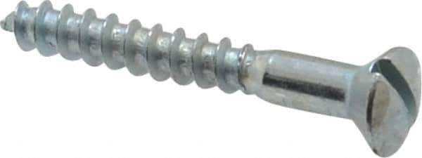 Value Collection - #10, 1-1/2" Length Under Head, Slotted Drive, Oval Head Wood Screw - ASME B18.6.1, Zinc Plated Steel, Grade 2 - Industrial Tool & Supply