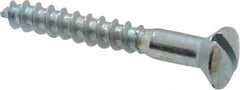 Value Collection - #10, 1-1/2" Length Under Head, Slotted Drive, Oval Head Wood Screw - ASME B18.6.1, Zinc Plated Steel, Grade 2 - Industrial Tool & Supply