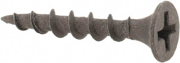 Value Collection - #6, 1" OAL, Phillips Drive Bugle Head, Steel Drywall Screws - Black Phosphate Finish, Grade 2 - Industrial Tool & Supply