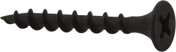 Value Collection - #6, 1-1/4" OAL, Phillips Drive Bugle Head, Steel Drywall Screws - Black Phosphate Finish, Grade 2 - Industrial Tool & Supply