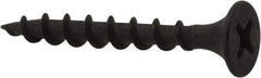 Value Collection - #6, 1-1/4" OAL, Phillips Drive Bugle Head, Steel Drywall Screws - Black Phosphate Finish, Grade 2 - Industrial Tool & Supply