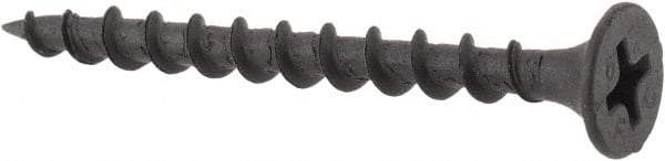Value Collection - #6, 1-5/8" OAL, Phillips Drive Bugle Head, Steel Drywall Screws - Black Phosphate Finish, Grade 2 - Industrial Tool & Supply