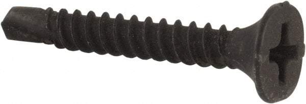 Value Collection - #6, 1" OAL, Phillips Drive Bugle Head, Steel Drywall Screws - Black Phosphate Finish, Grade 2 - Industrial Tool & Supply