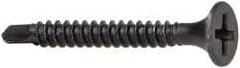 Value Collection - #6, 1-1/4" OAL, Phillips Drive Bugle Head, Steel Drywall Screws - Black Phosphate Finish, Grade 2 - Industrial Tool & Supply