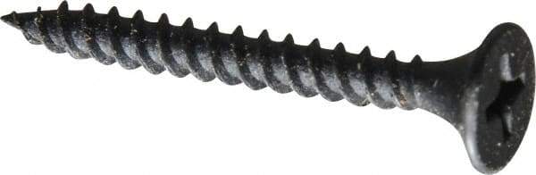 Value Collection - #6, 1-5/8" OAL, Phillips Drive Bugle Head, Steel Drywall Screws - Black Phosphate Finish, Grade 2 - Industrial Tool & Supply