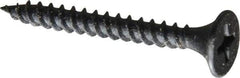 Value Collection - #6, 1-5/8" OAL, Phillips Drive Bugle Head, Steel Drywall Screws - Black Phosphate Finish, Grade 2 - Industrial Tool & Supply