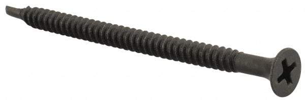 Value Collection - #8, 2-5/8" OAL, Phillips Drive Bugle Head, Steel Drywall Screws - Black Phosphate Finish, Grade 2 - Industrial Tool & Supply
