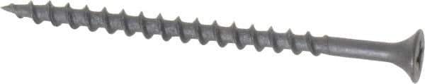 Value Collection - #7, 2-1/2" OAL, Phillips Drive Bugle Head Wood Screw - Black Phosphate Finish Steel, Grade 2 - Industrial Tool & Supply