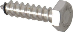 Value Collection - 1/4" Screw, 1" Length Under Head, Stainless Steel, Hex Head Lag Screw - Grade 18-8, Uncoated - Industrial Tool & Supply