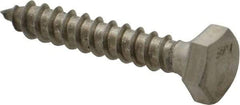 Value Collection - 1/4" Screw, 1-1/2" Length Under Head, Stainless Steel, Hex Head Lag Screw - Grade 18-8, Uncoated - Industrial Tool & Supply