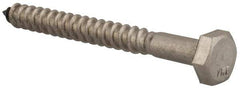 Value Collection - 1/4" Screw, 2-1/2" Length Under Head, Stainless Steel, Hex Head Lag Screw - Grade 18-8, Uncoated - Industrial Tool & Supply