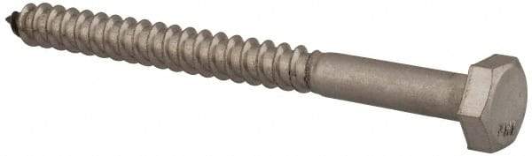 Value Collection - 1/4" Screw, 3" Length Under Head, Stainless Steel, Hex Head Lag Screw - Grade 18-8, Uncoated - Industrial Tool & Supply