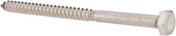 Value Collection - 1/4" Screw, 4" Length Under Head, Stainless Steel, Hex Head Lag Screw - Grade 18-8, Uncoated - Industrial Tool & Supply