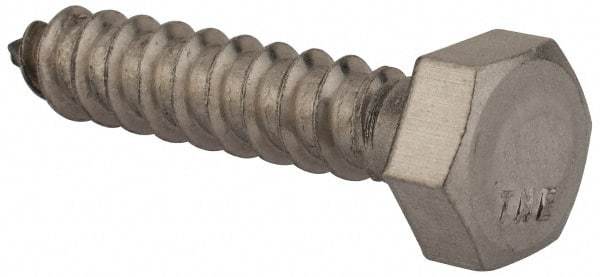 Value Collection - 5/16" Screw, 1-1/2" Length Under Head, Stainless Steel, Hex Head Lag Screw - Grade 18-8, Uncoated - Industrial Tool & Supply