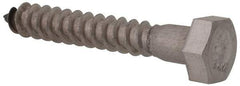 Value Collection - 5/16" Screw, 2" Length Under Head, Stainless Steel, Hex Head Lag Screw - Grade 18-8, Uncoated - Industrial Tool & Supply