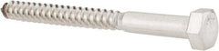 Value Collection - 5/16" Screw, 3-1/2" Length Under Head, Stainless Steel, Hex Head Lag Screw - Grade 18-8, Uncoated - Industrial Tool & Supply