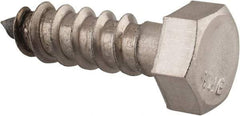Value Collection - 3/8" Screw, 1-1/4" Length Under Head, Stainless Steel, Hex Head Lag Screw - Grade 18-8, Uncoated - Industrial Tool & Supply