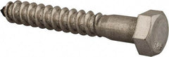 Value Collection - 3/8" Screw, 2-1/2" Length Under Head, Stainless Steel, Hex Head Lag Screw - Grade 18-8, Uncoated - Industrial Tool & Supply