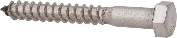 Value Collection - 3/8" Screw, 3" Length Under Head, Stainless Steel, Hex Head Lag Screw - Grade 18-8, Uncoated - Industrial Tool & Supply