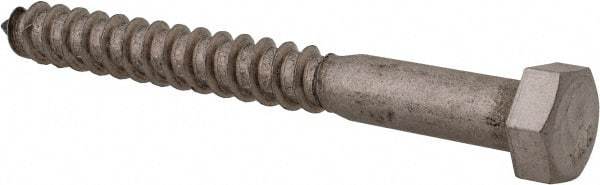 Value Collection - 3/8" Screw, 3-1/2" Length Under Head, Stainless Steel, Hex Head Lag Screw - Grade 18-8, Uncoated - Industrial Tool & Supply