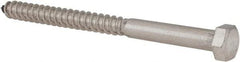 Value Collection - 3/8" Screw, 5" Length Under Head, Stainless Steel, Hex Head Lag Screw - Grade 18-8, Uncoated - Industrial Tool & Supply