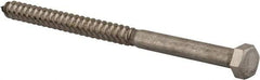 Value Collection - 3/8" Screw, 6" Length Under Head, Stainless Steel, Hex Head Lag Screw - Grade 18-8, Uncoated - Industrial Tool & Supply