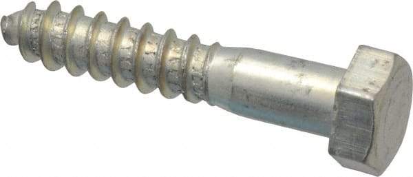 Value Collection - 5/16" Screw, 1-3/4" Length Under Head, Steel, Hex Head Lag Screw - Zinc Plated, Grade 2 - Industrial Tool & Supply