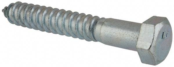 Value Collection - 3/4" Screw, 5" Length Under Head, Steel, Hex Head Lag Screw - Zinc Plated, Grade 2 - Industrial Tool & Supply