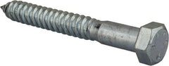 Value Collection - 3/4" Screw, 6" Length Under Head, Steel, Hex Head Lag Screw - Zinc Plated, Grade 2 - Industrial Tool & Supply