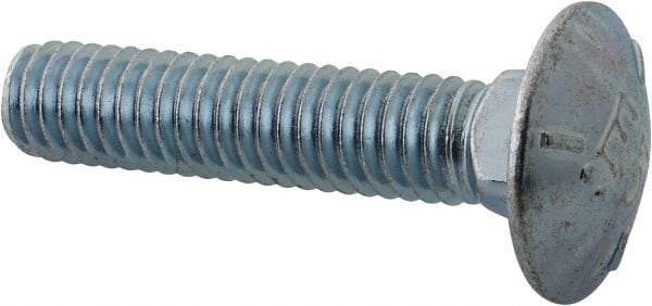 Value Collection - 5/16-18 UNC 1-1/2" Length Under Head, Standard Square Neck, Carriage Bolt - Grade 5 Steel, Zinc Trivalent Chromate Finish - Industrial Tool & Supply